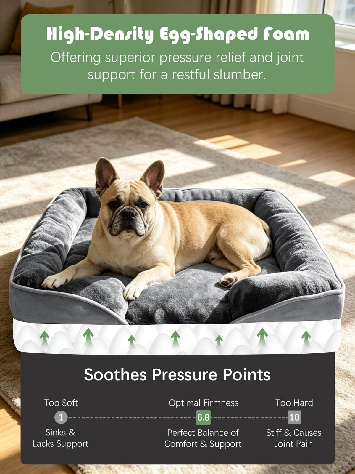 Orthopedic Dog Bed with Sides Grey L765553