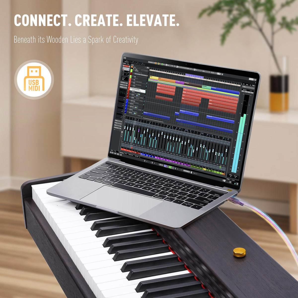 88 Key Weighted Hammer Action Digital Piano with 3-Pedal H737983