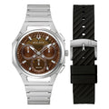 Brown Dial Stainless Steel Chronograph Watch Set 41.5mm D28764
