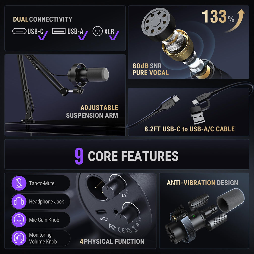 USB/XLR Dynamic Vocal Microphone Kit X473