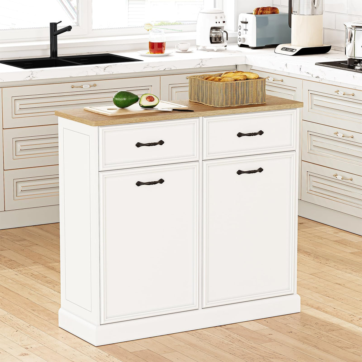 Double Tilt Out Trash Cabinet 20 gal White P969596