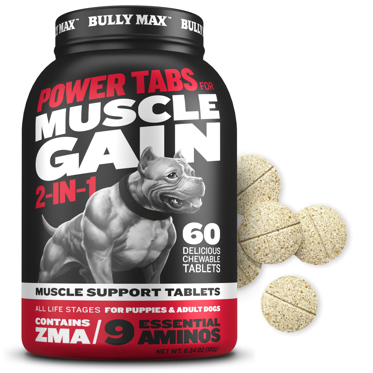 Dog Weight Gainer Chews & Muscle Builder Tablets & Liquid Muscle Builder Supplement V549