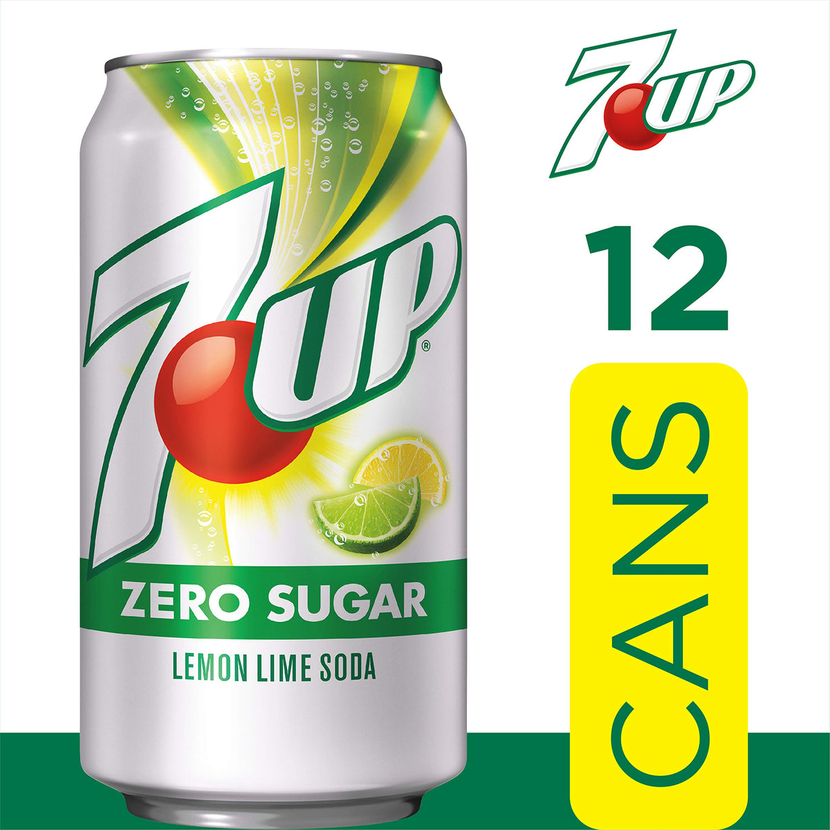 Zero Sugar 7-Up Soda, 12 Oz (Pack of 24) E435