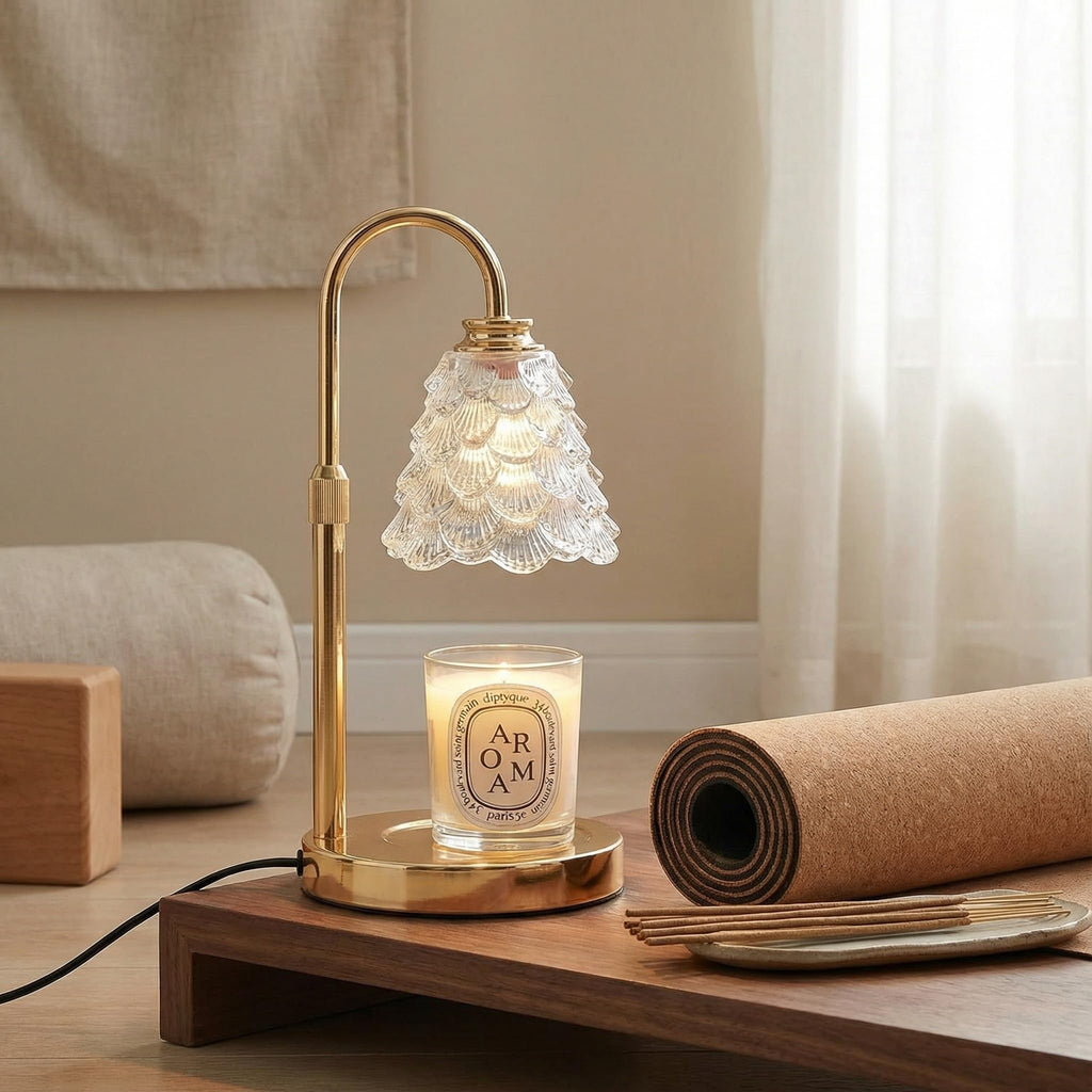 Candle Warmer Lamp with Timer & Dimmer, Adjustable Height, Gold B195