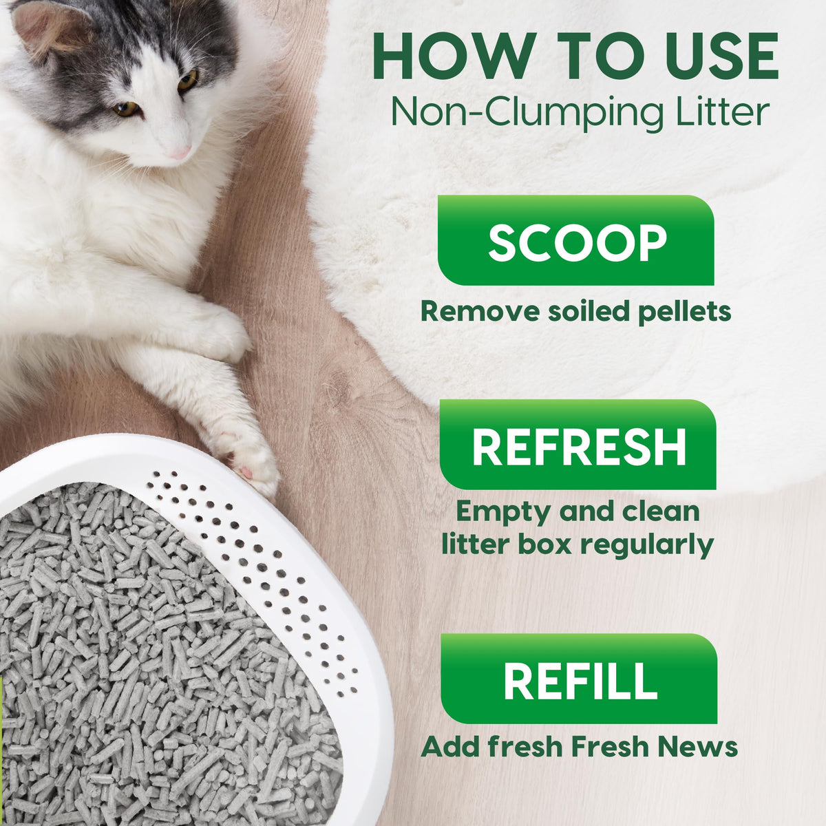 Non-Clumping Paper Cat Litter 25 Pound Y62805