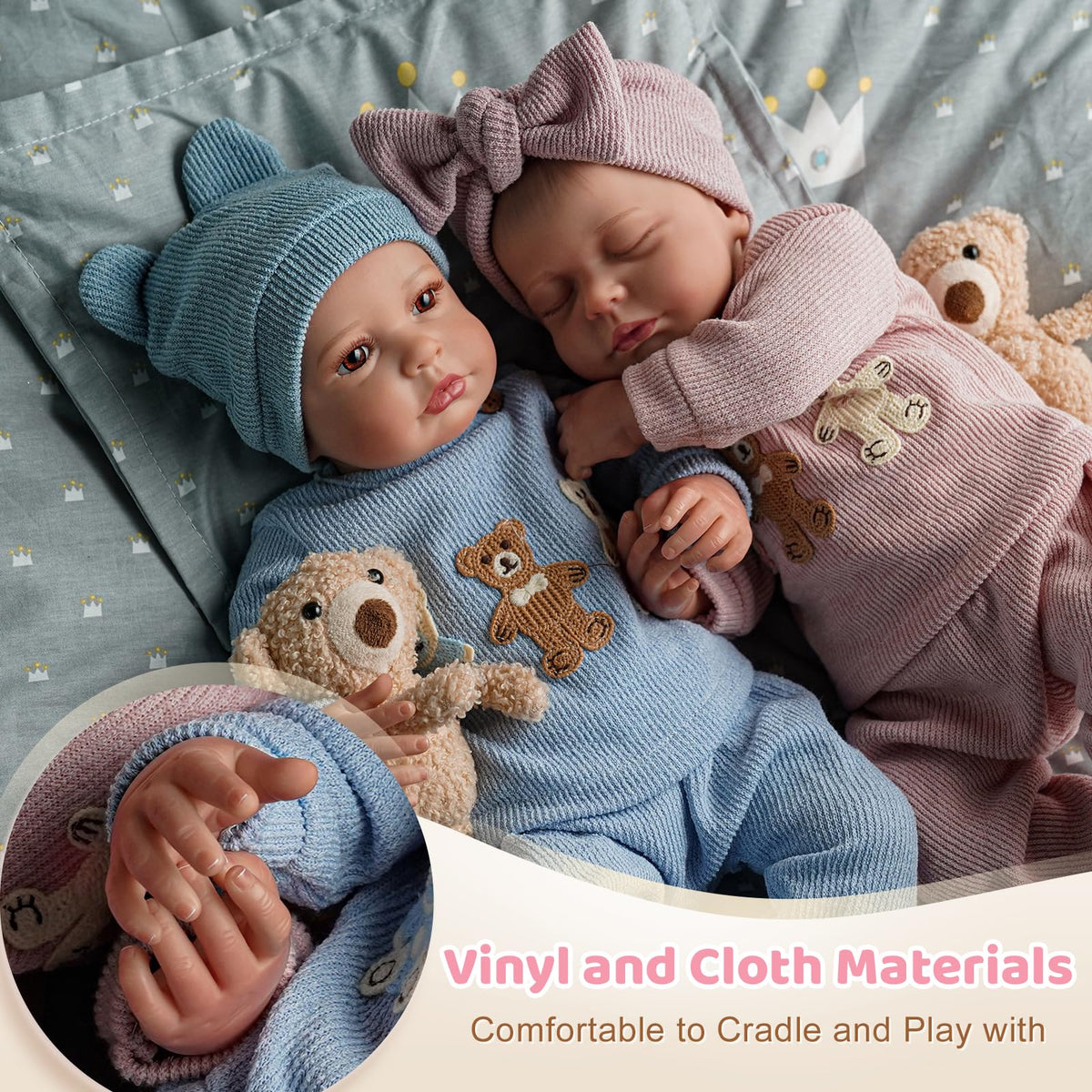 20 Inch Lifelike Reborn Baby Dolls Twins M213390