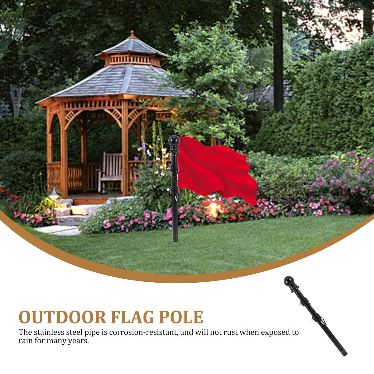 Black Rotating Flagpole Assembly with Base Y7146
