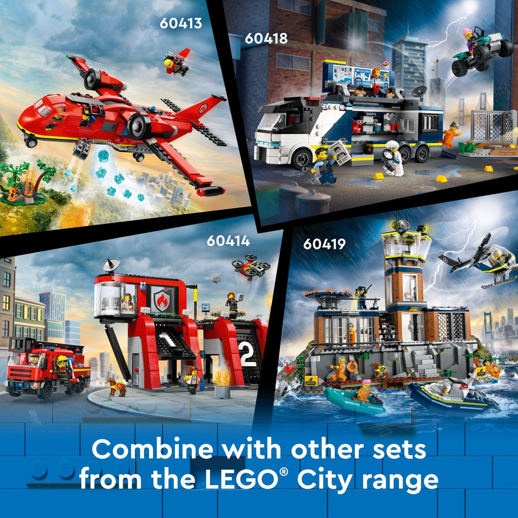 Fire Rescue Plane Toy with 3 Minifigures J88773