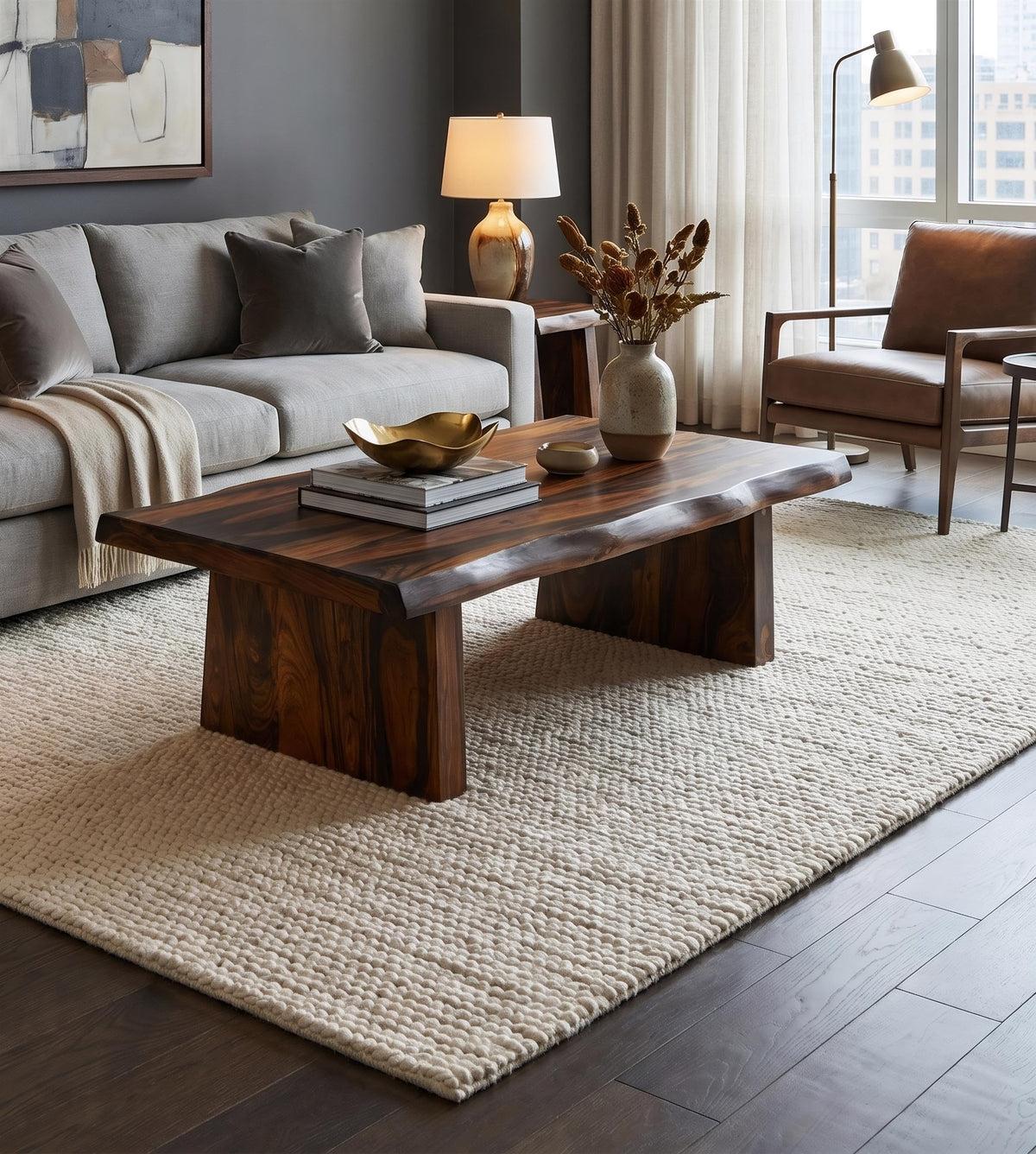 Live Edge Solid Wood Coffee Table V949