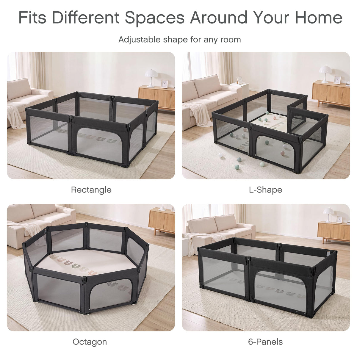 8-Panel Foldable Baby Playpen T48178