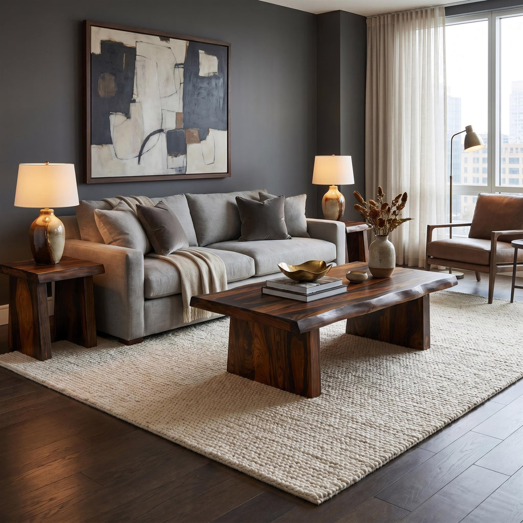 Live Edge Solid Wood Coffee Table V949