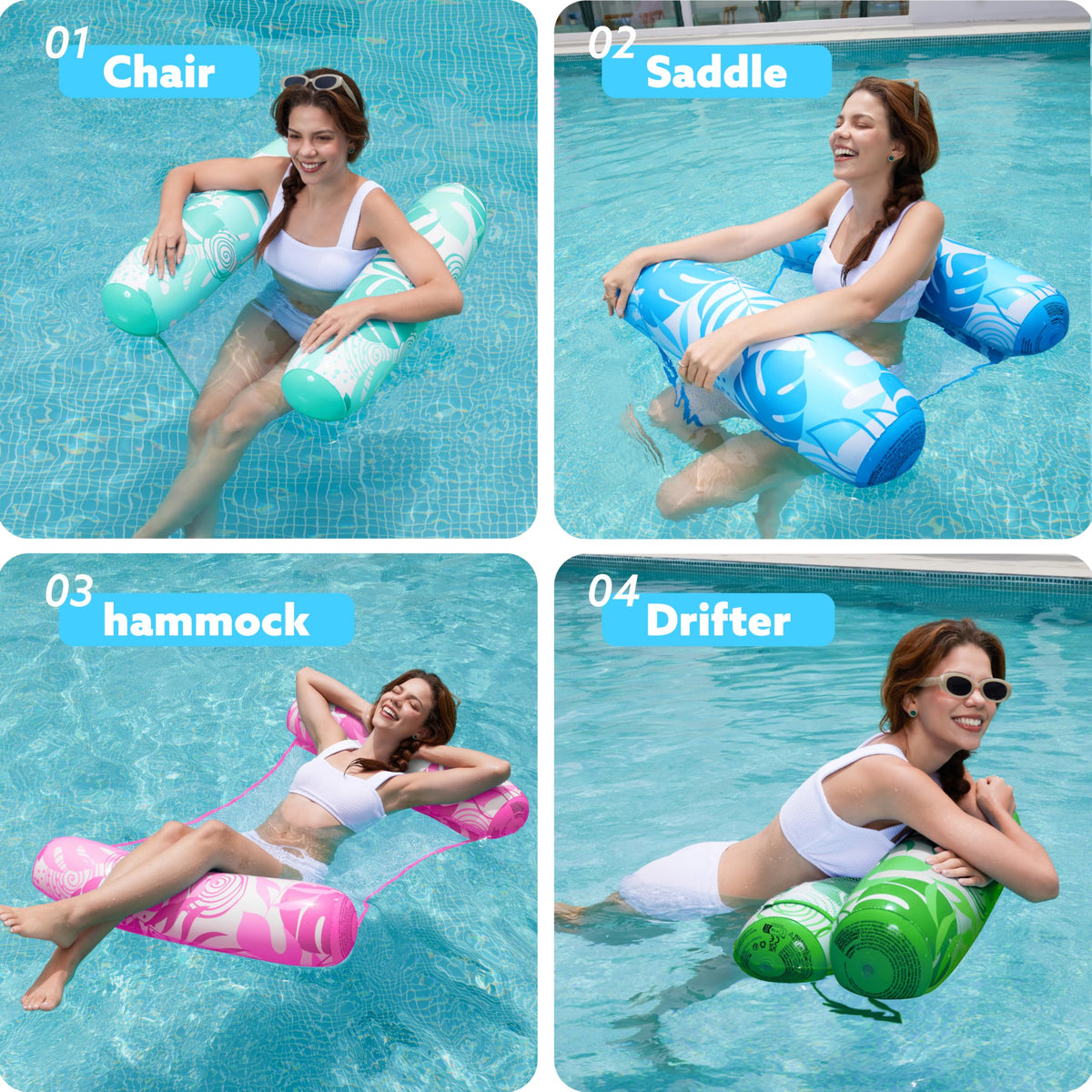 4 Packs Inflatable Pool Floats J818591